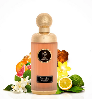 Novelty Women by Almas 200ml Eau De Parfum peach bergamot blackcurrent jasmine rose lily vanilla musk sandlewood