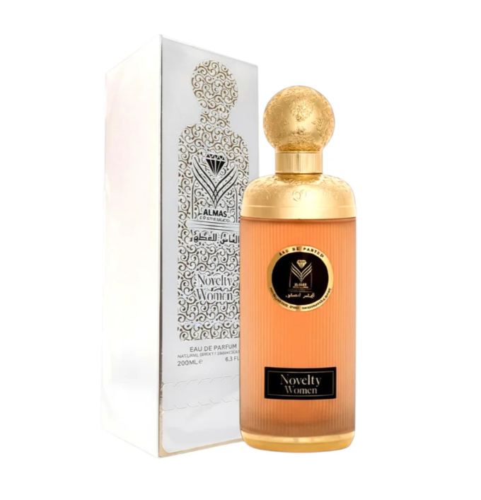 Novelty Women by Almas 200ml Eau De Parfum peach bergamot blackcurrent jasmine rose lily vanilla musk sandlewood