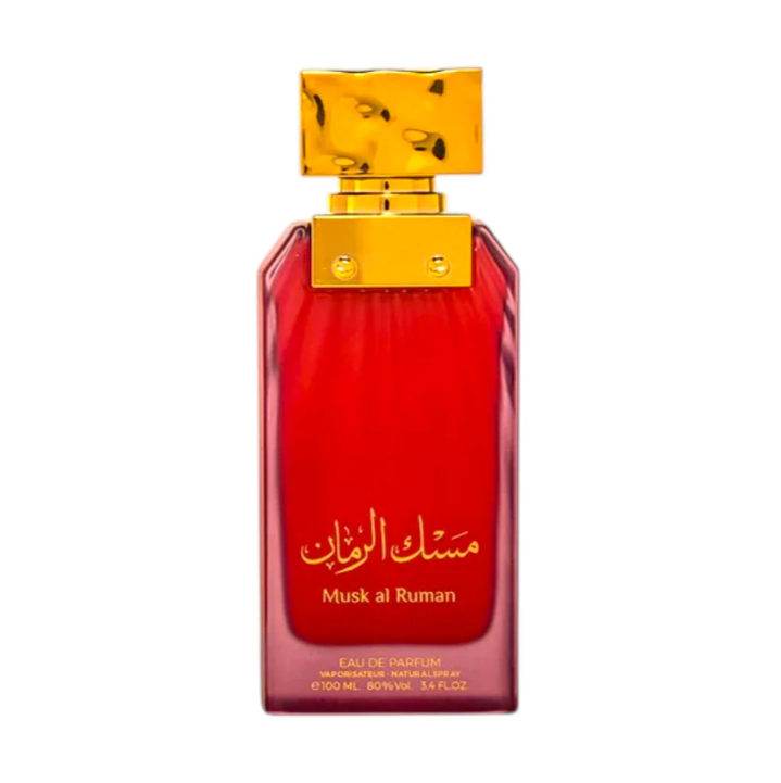 Musk Al Ruman 100ml Eau De Parfum by Almas fruity peach blackberry orange gooseberry freesia jasmine lily rose orchid amber cashmere patchouli sandlewood tonka
