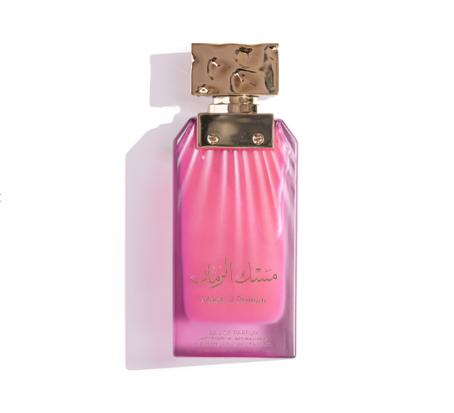 Musk Al Ruman 100ml Eau De Parfum by Almas fruity peach blackberry orange gooseberry freesia jasmine lily rose orchid amber cashmere patchouli sandlewood tonka