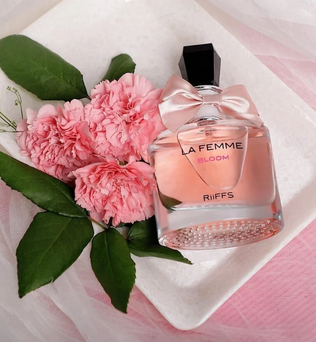 La Femme Bloom 100ml Eau de Parfum raspberry jasmine peony patchouli vanilla musk oakmoss