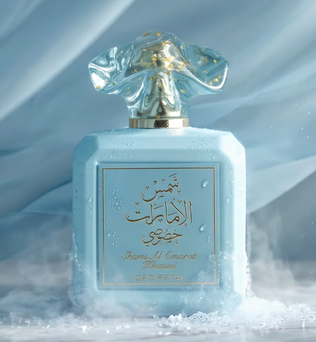 Shams Al Emarat Khususi Iced Petal 100ml eau de parfum apple lavender ginger saffron orange blossom sugar cashmere musk vanilla amber caramel