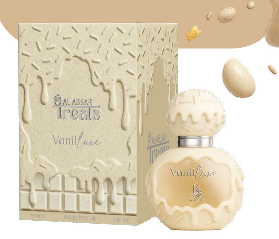 Al Absar Treats Vanilluxe 100ml Eau de Parfum gourmand milk floral powdery amber vanilla musk