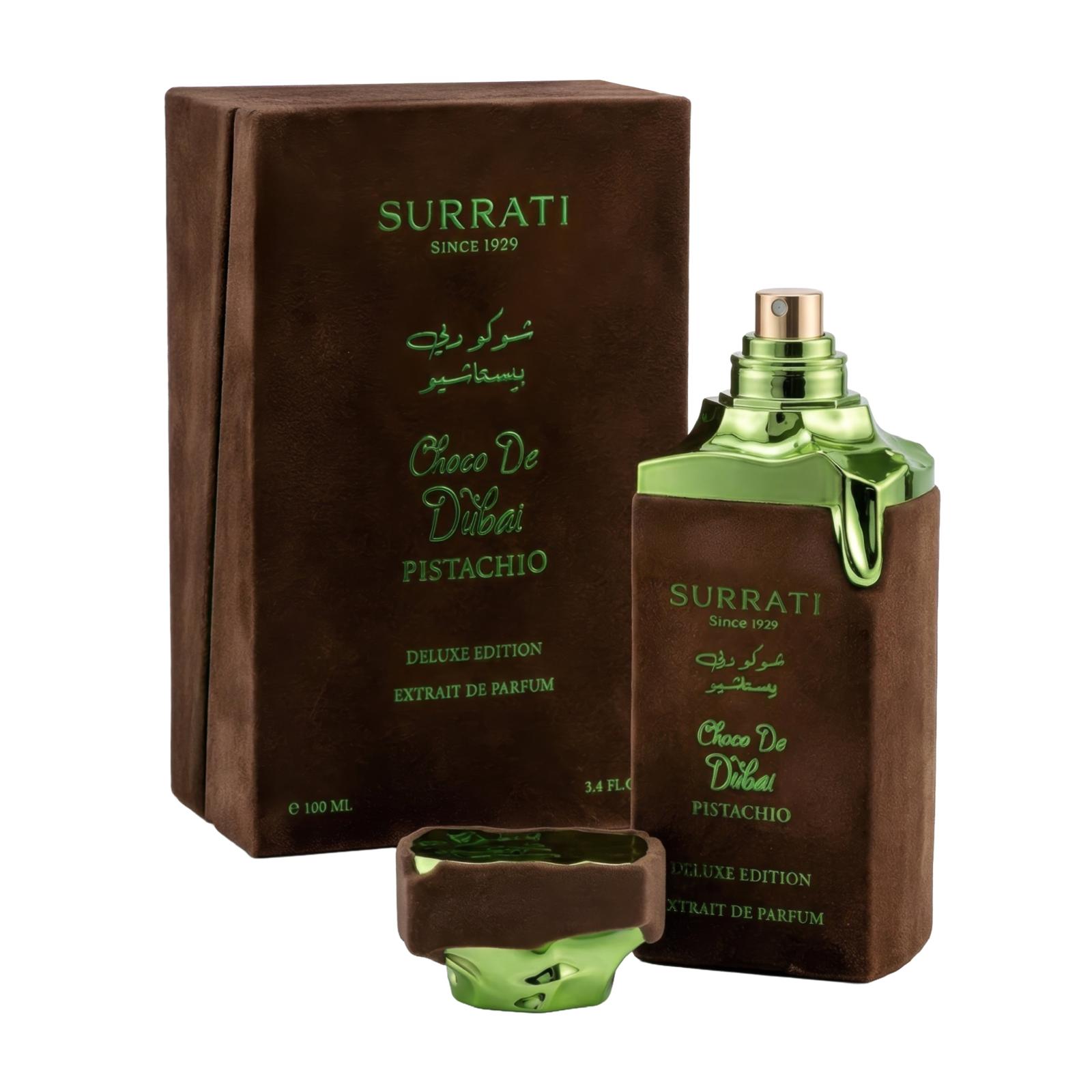 Surrati Choco de Dubai 100ml Eau de Parfum vanilla sweet caramel honey pistachio creamy milk chocolate musk