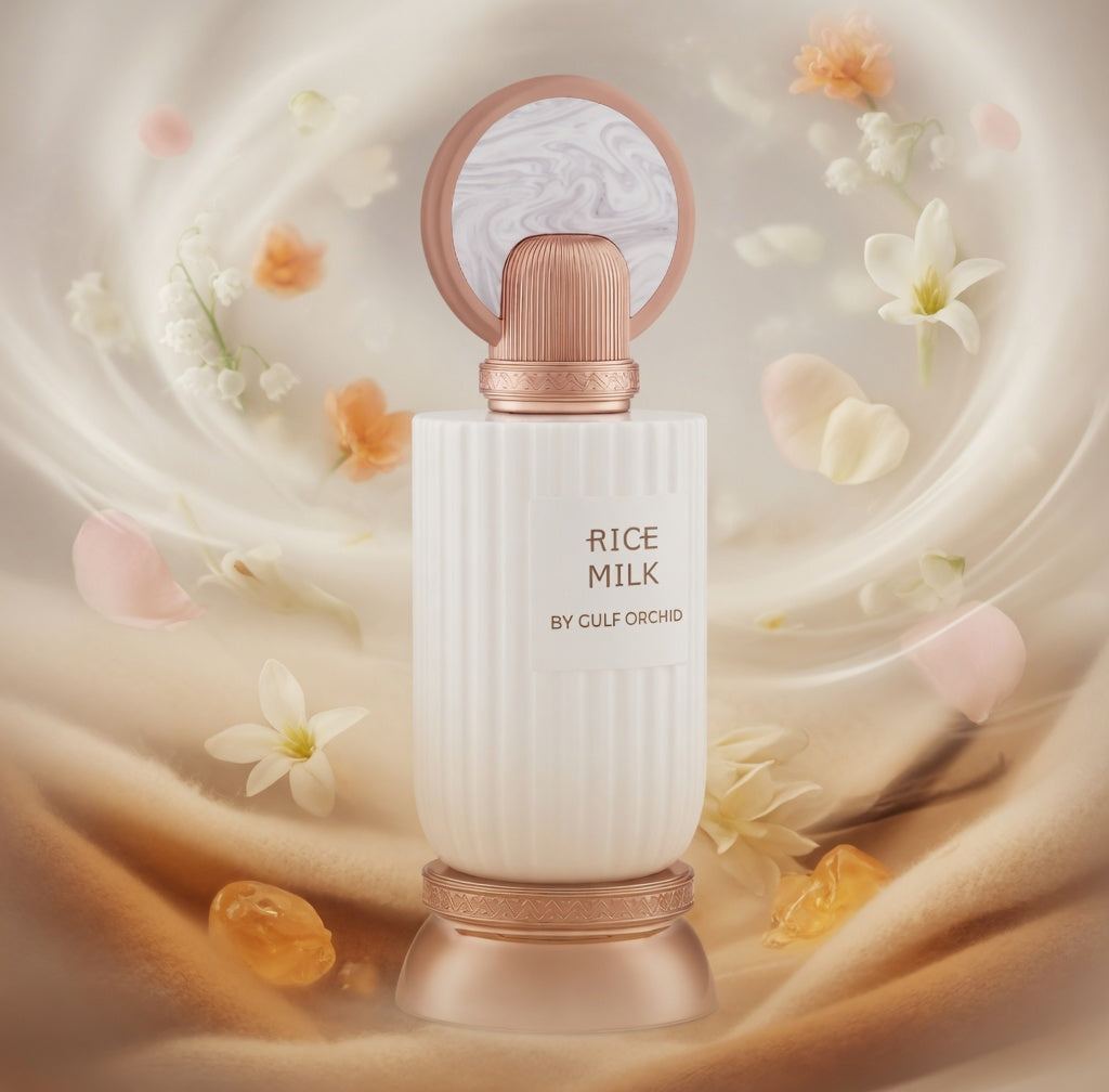 Rice Milk by Gulf Orchid 100 ML - EDP - Amber, Vanilla, Cream, Musk, Milk, Almond, Orange blossom, Lily of the Valley, Bergamot