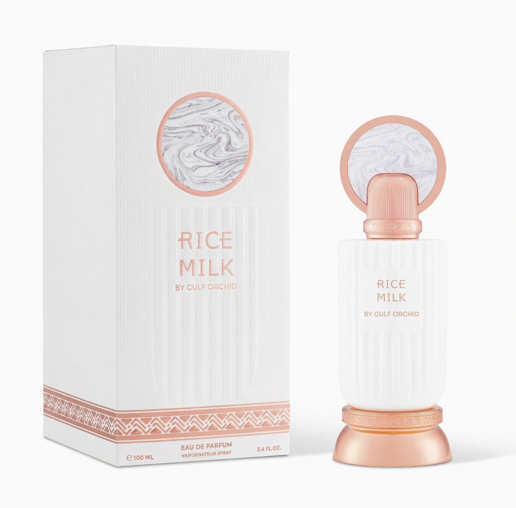 Rice Milk by Gulf Orchid 100 ML - EDP - Amber, Vanilla, Cream, Musk, Milk, Almond, Orange blossom, Lily of the Valley, Bergamot