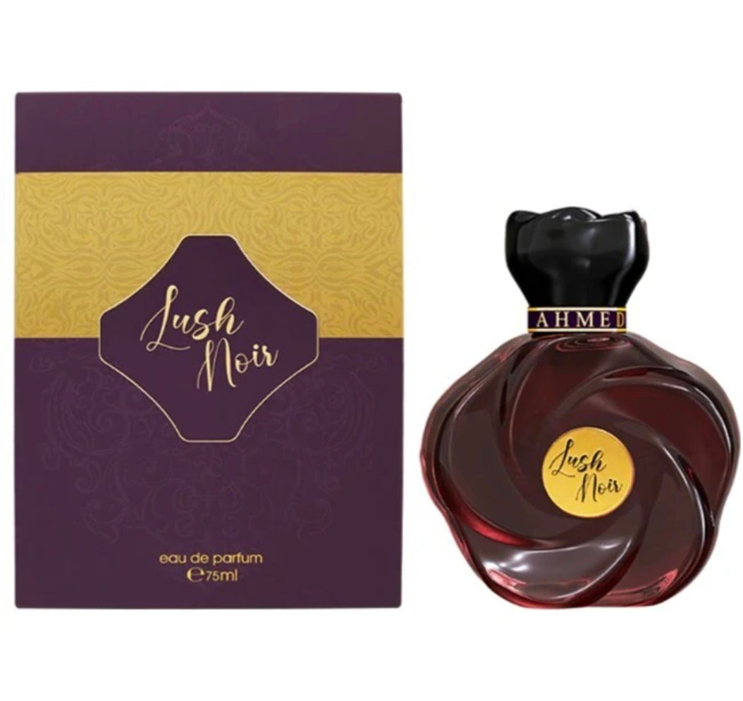 Lush Noir by Ahmed Al Maghribi 75ml Eau De Parfum | Bergamot Almond Peony Vanilla Musk