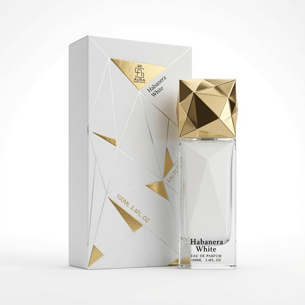 Aurora Habanera White by Aurora Scents | 80ml Eau De Parfum | Radiant Floral Fresh Vanilla Benzoin Sandlewood Orange Bergamot Jasmine