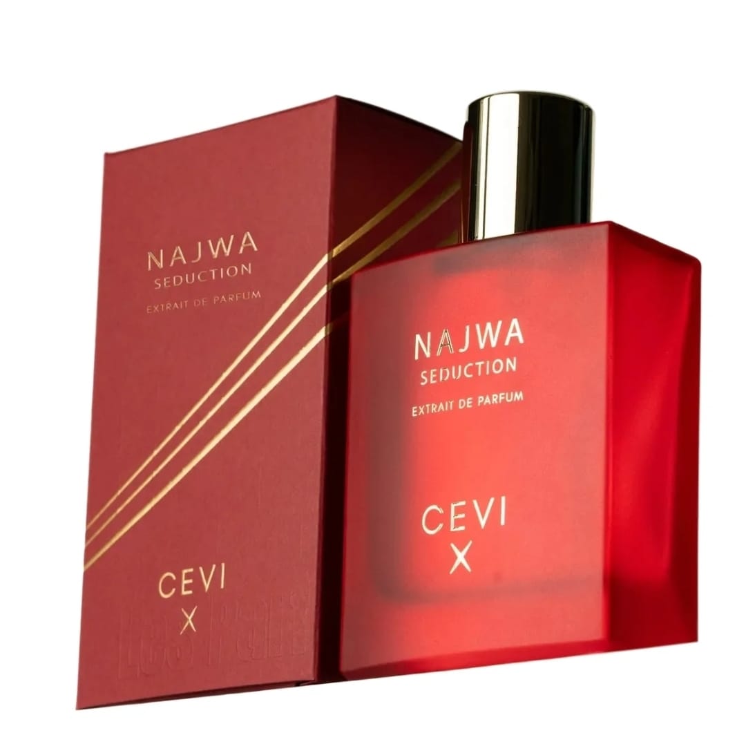 Najwa Seduction by Cevi X 100ml Extrait de Parfum raspberry powder peach iris rose violet musk woods