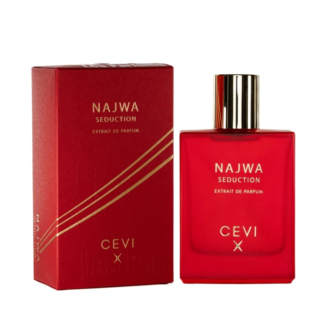 Najwa Seduction by Cevi X 100ml Extrait de Parfum raspberry powder peach iris rose violet musk woods