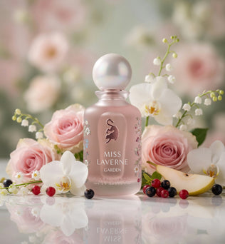 Miss Laverne Garden | Eau De Parfum 100ml | by Laverne | Pear Red Fruits Lily of the Valley Orchid Rose Musk Vanilla