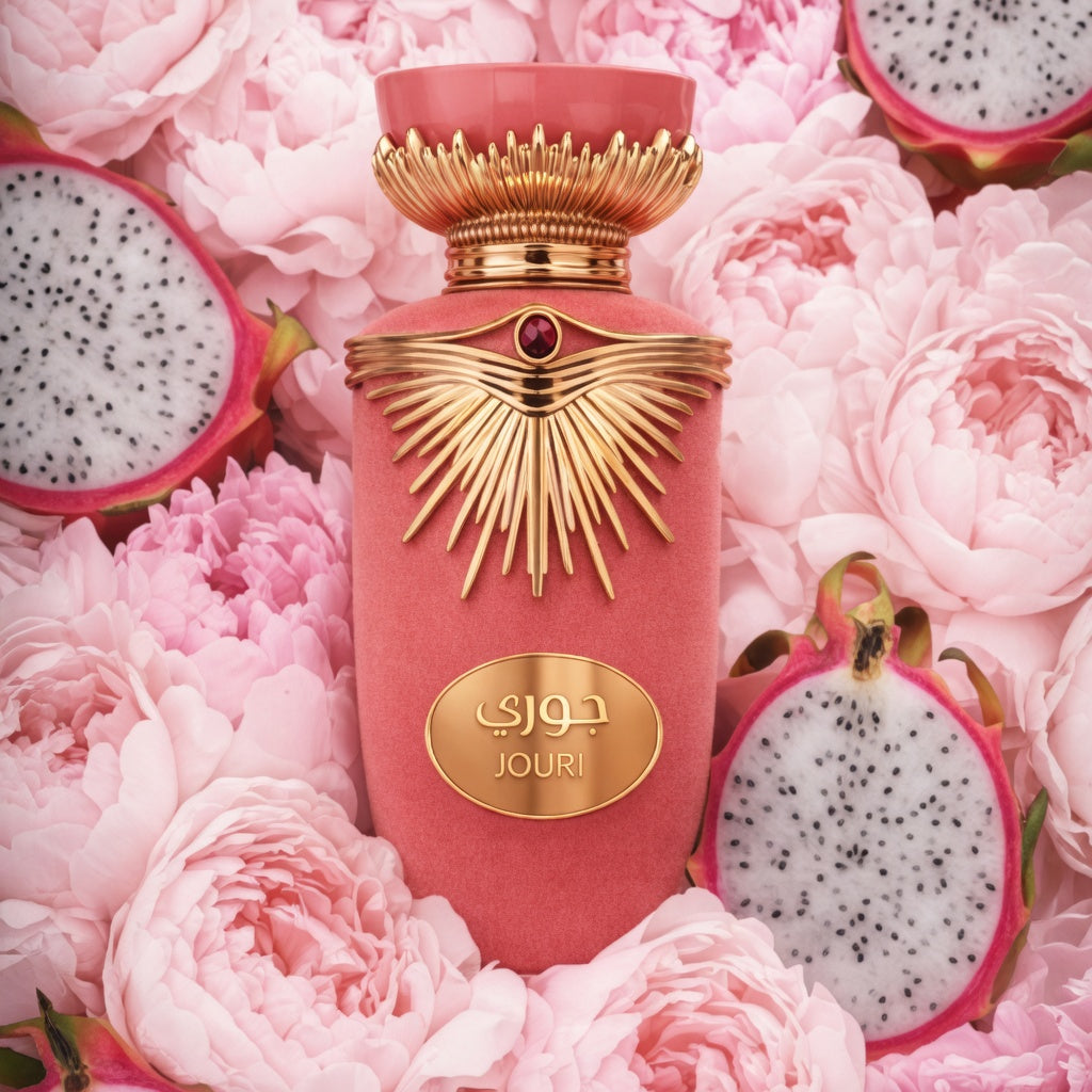 Jouri By Lattafa Eau De Parfum 100ml | Pitaya Candies Cherry Frangipani Rasberry Vanilla Tonka Patchouli
