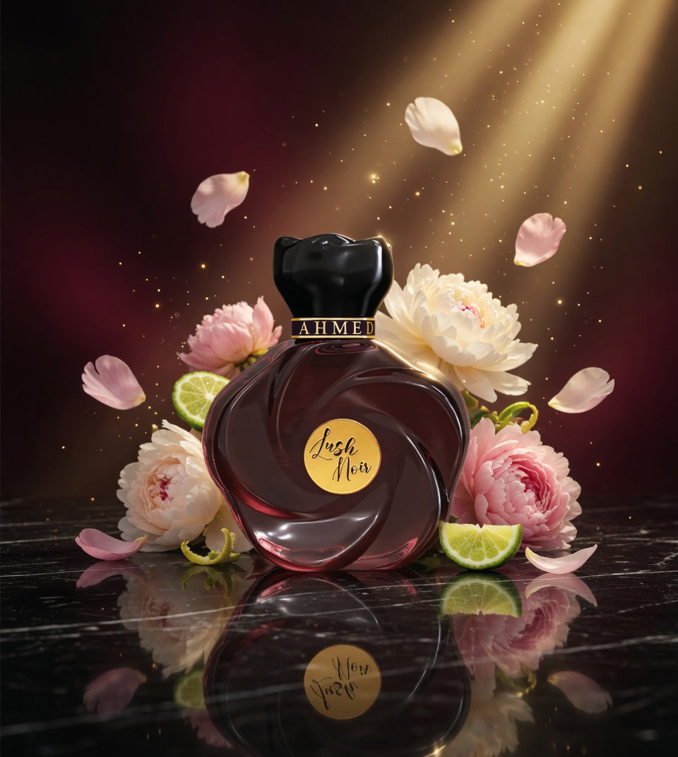 Lush Noir by Ahmed Al Maghribi 75ml Eau De Parfum | Bergamot Almond Peony Vanilla Musk