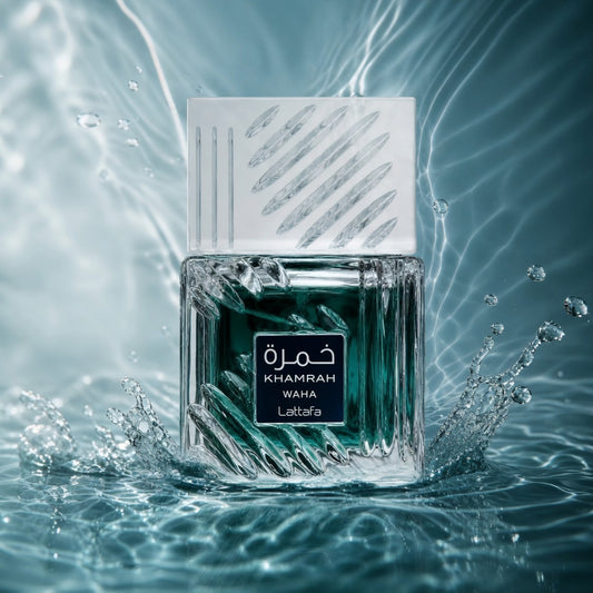 Khamrah Waha by Lattafa |100ml | Eau de Parfum | Yuzu Ginger Iris Tonka Bean Vanilla Musk Cucumber
