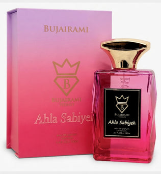 Ahla Sabiyeh 100ml Eau de Parfum by Bujairami | pear peach mandarin jasmine rose tuberose musk vanilla cedar.