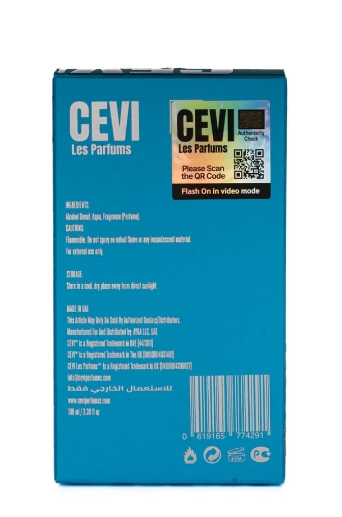 Subzero by Cevi X 100ml Extrait de Parfum citrus jasmine powder gingeer musk amber woods