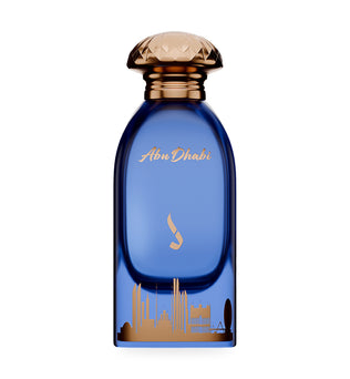Abu Dhabi Sky by Dkhoni Eau de Parfum 100ml – blue bottle, classic Abu Dhabi label design with gold cap
