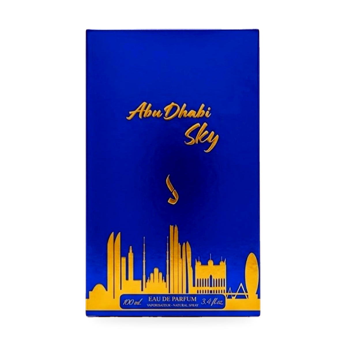 Abu Dhabi Sky by Dkhoni 100ml EDP blue gift box with gold Abu Dhabi skyline