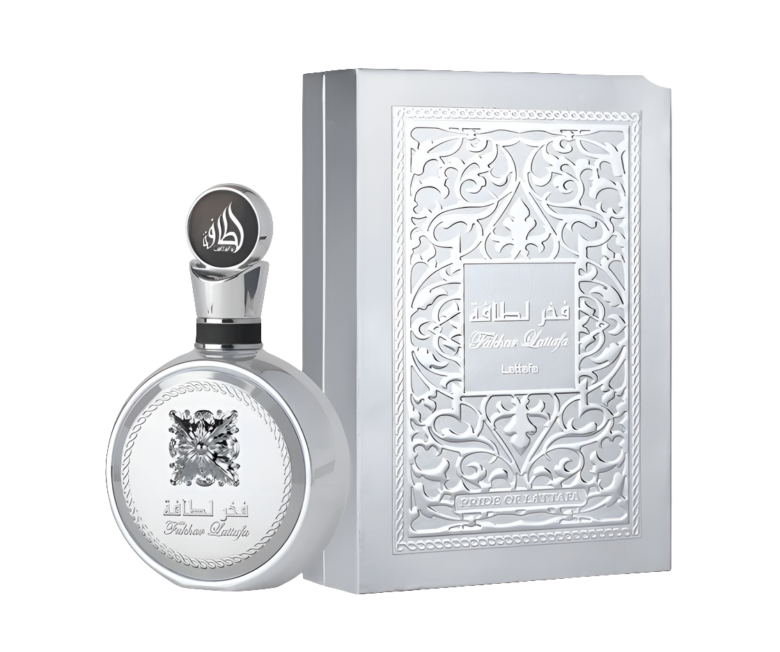 Lattafa Fakhar Platin 100ml Eau de Parfum Bergamot pink pepper cardamom lavender ginger Guava palo Santo incense sandlewood