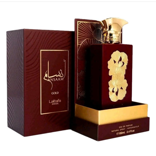 Ansaam Gold by Lattafa 100mls Eau de parfum Womens sweet raspberry rose marshmallow vanilla musk