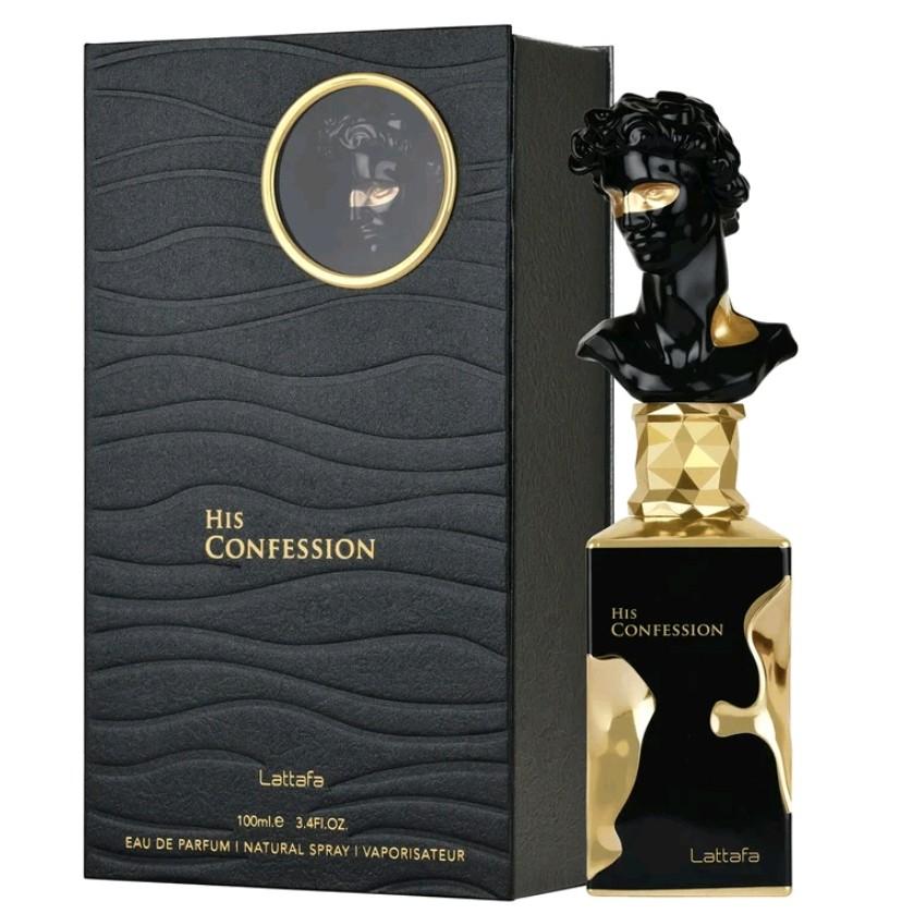 His Confession by Lattafa 100ml Eau de Parfum fresh spicy iris vanilla cedar incence fragrance for men