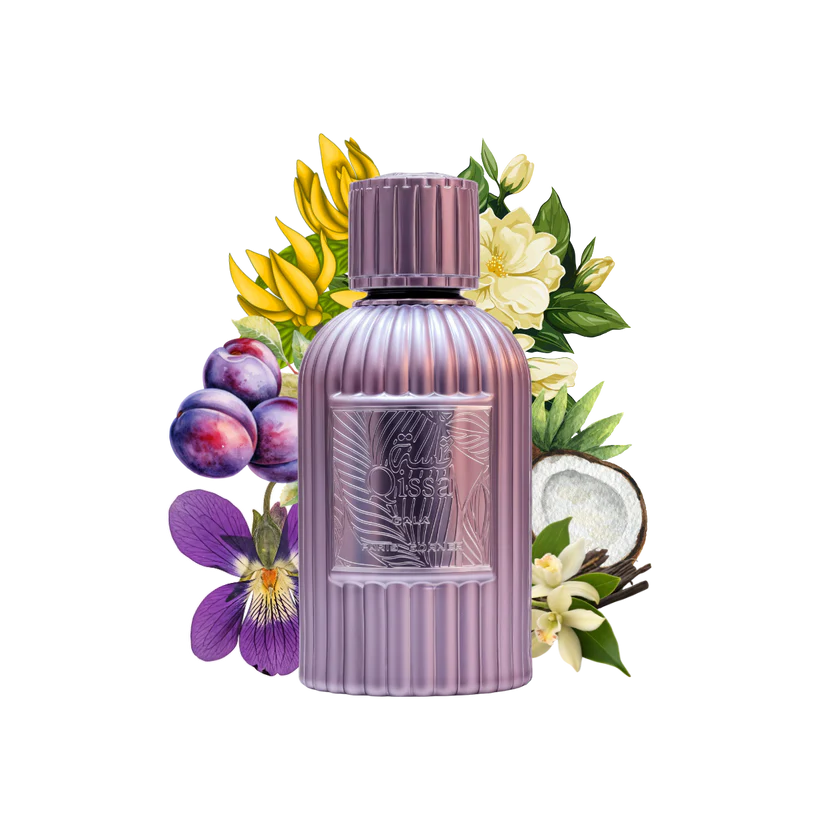 Qissa Gala 100ml Eau de Parfum Gardenia YlangYlang violet leaf Almond tuberose coconut plum vanilla sweet notes musk
