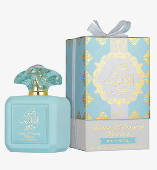 Shams Al Emarat Khususi Iced Petal 100ml eau de parfum apple lavender ginger saffron orange blossom sugar cashmere musk vanilla amber caramel