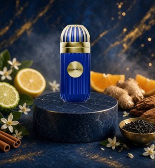 Inception by Mykonos 100ml bottle with bergamot, ginger, citrus, neroli, cinnamon, black tea and woods