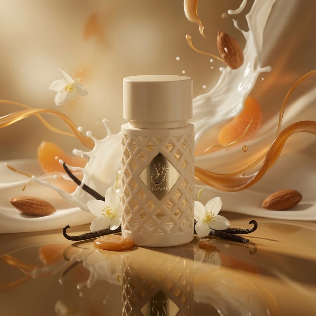 Jazzab Elixir by Ard al Zaafaran 100ml Eau de Parfum almond milk hazelnut mandarin vanilla tonka jasmine caramel amber musk woody notes