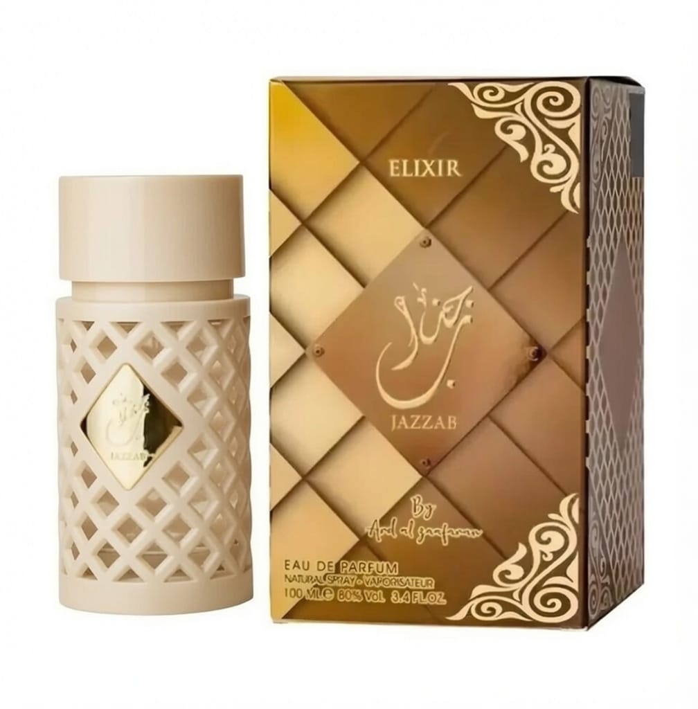 Jazzab Elixir by Ard al Zaafaran 100ml Eau de Parfum almond milk hazelnut mandarin vanilla tonka jasmine caramel amber musk woody notes