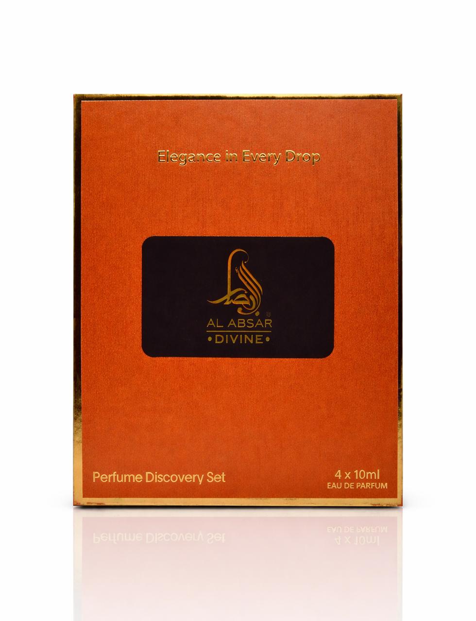 Al Absar Divine Discovery Set - 4 x 10ml Eau de Parfum featuring Layla Ifrah Rania and Haya perfect for gifting, exploring or travel
