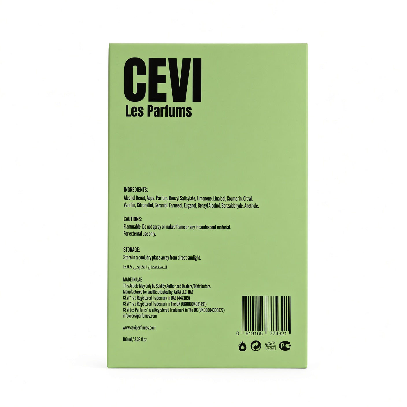 Lemonade by Cevi les Parfum 100ml Extrait de Parfum Citrus marine Apple Amber Musk