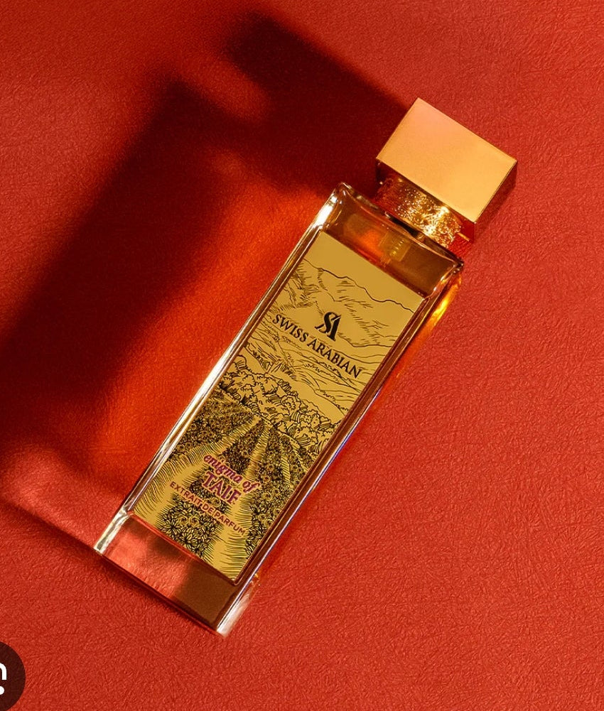 Enigma of Taif Swiss Arabian 100ml Extrait de Parfum cardamom pink pepper plum rose saffron violet osmanthus labdanum Vetiver oakwood
