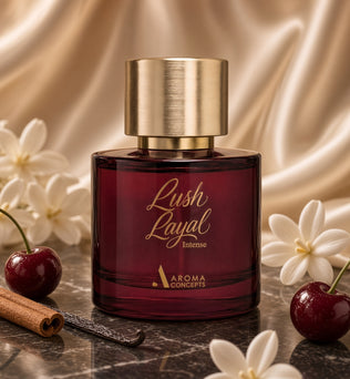 Lush Layal by Aroma Concepts 50ml Eau de Parfum Cherry Cinnamon Powdery Notes Milk Vanilla Caramel