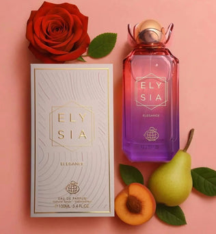 Elysia Elegance 100ml Eau de Parfum peach Pear orange magnolia peony rose purple wood Vetiver vanilla praline musk