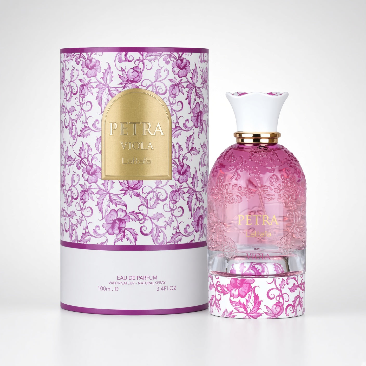 Petra Viola by Lattafa 100ml Eau de Parfum Rasberry Violet Pink Pepper Jasmine Cotton Candy Cedarwood Musk