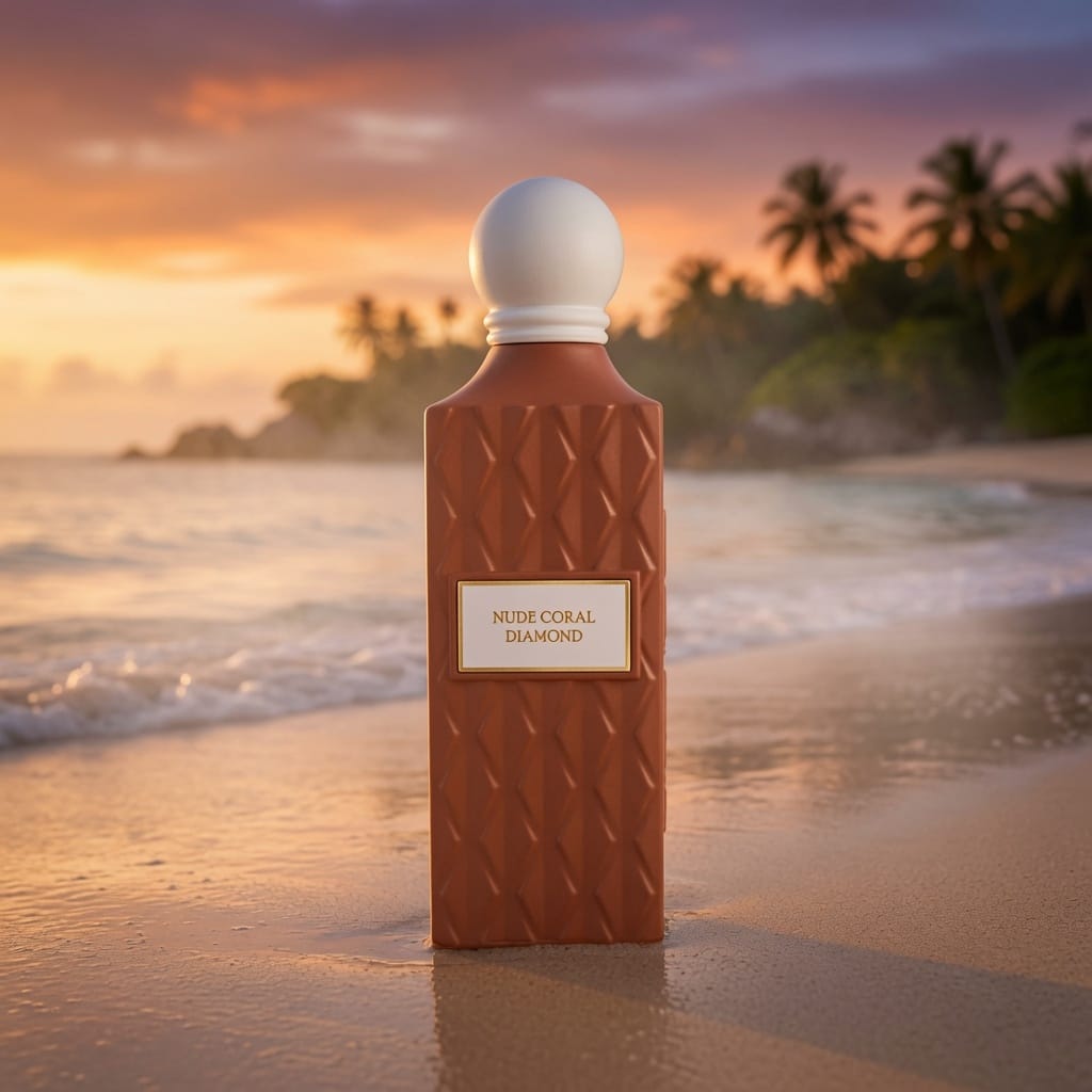 Nude Coral Diamond By IBRAQ 150ml Eau de Parfum Bergamot Sea Notes Saffron Incense Musk Patchouli