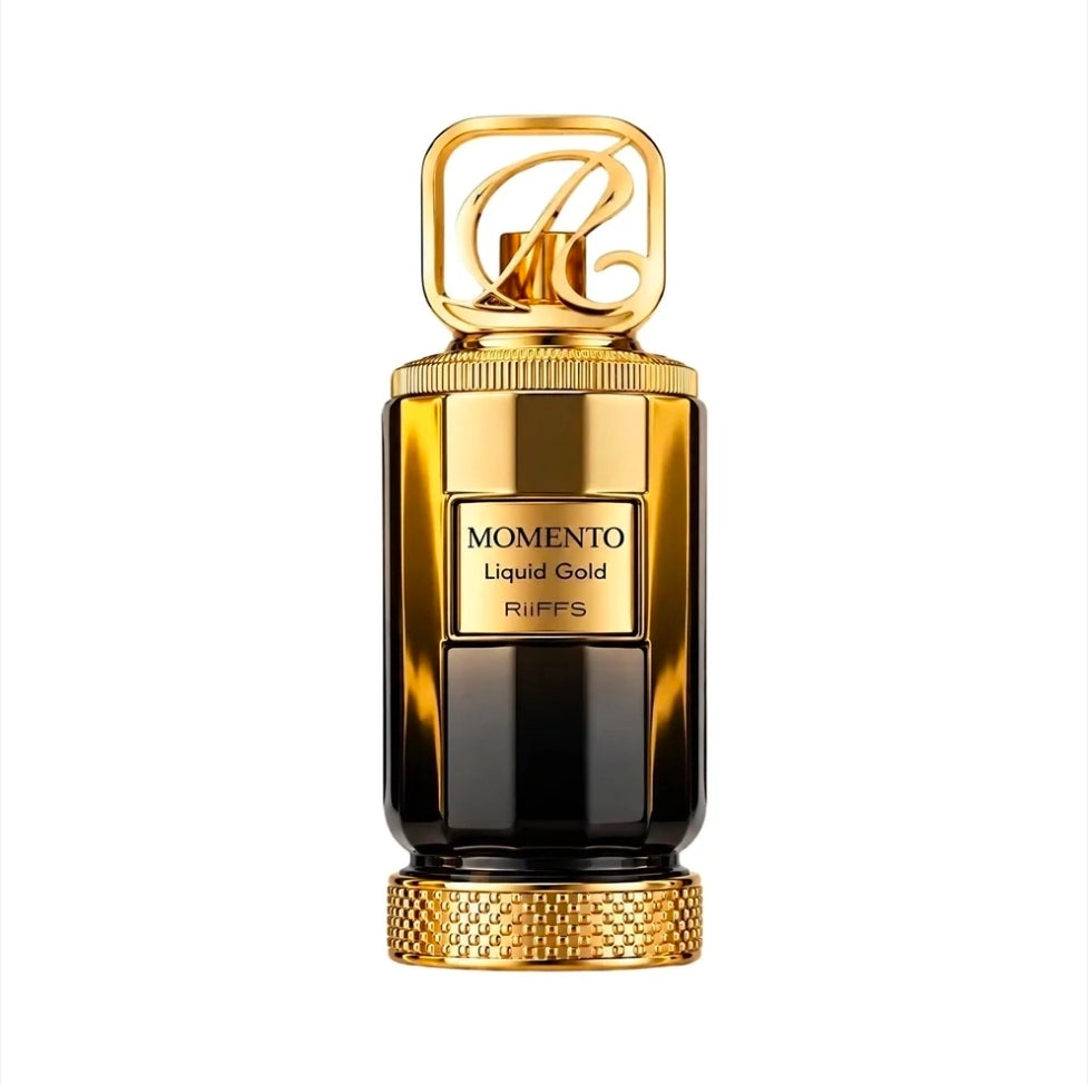 Momento Liquid gold by Riiffs 100ml Eau de Parfum Saffron Sugar Mandarin Tonka Amberwood Cedarwood Caramel