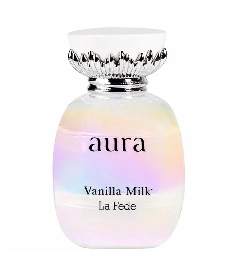 La Fede Aura Vanilla Milk Perfume 100ml EDP Khadlaj Pink Pepper Bergamot Jasmine Freesia Lily Amber Musk
