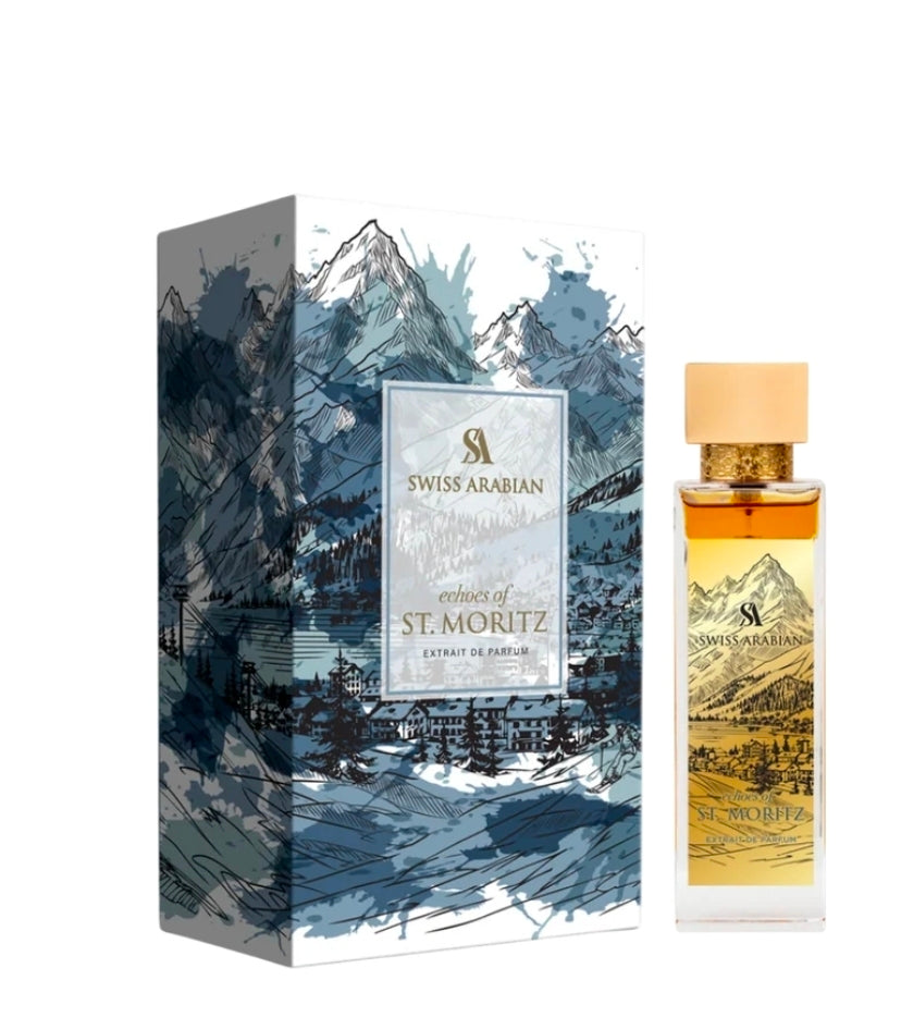 Echoes of St. Moritz by Swiss Arabian 100ml Eau de Parfum Bergamot Frozen Orange Iced Red
