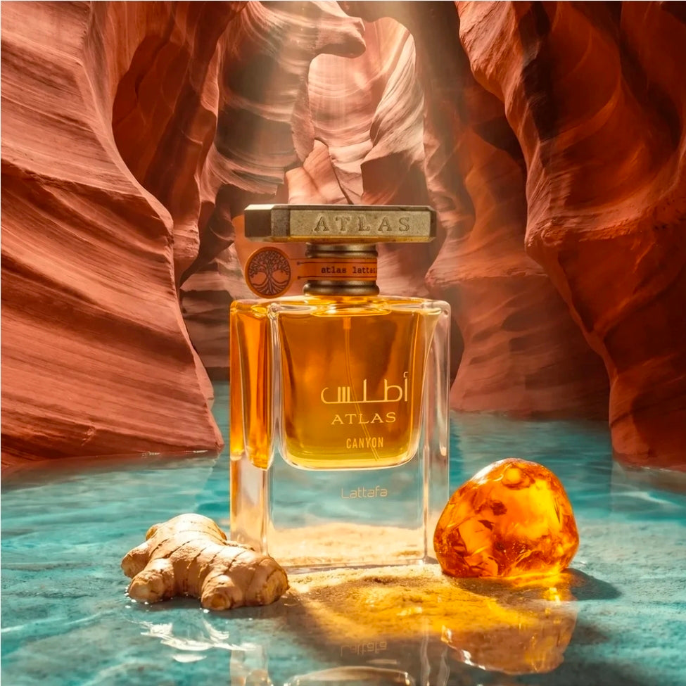 Atlas Canyon By Lattafa 55ml Eau de Parfum Bergamot Ginger Lemon Marine Notes Ambroxan Musk Patchouli