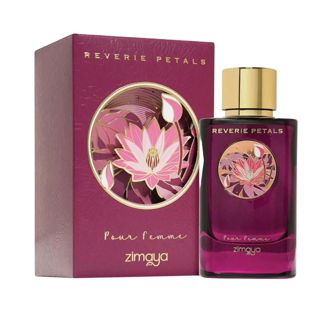 Reverie Petals Pour Femme Perfume 100ml Eau De Parfum by Zimaya bergamot blackcurrent pink pepper Jasmine musk vanilla cashmeran