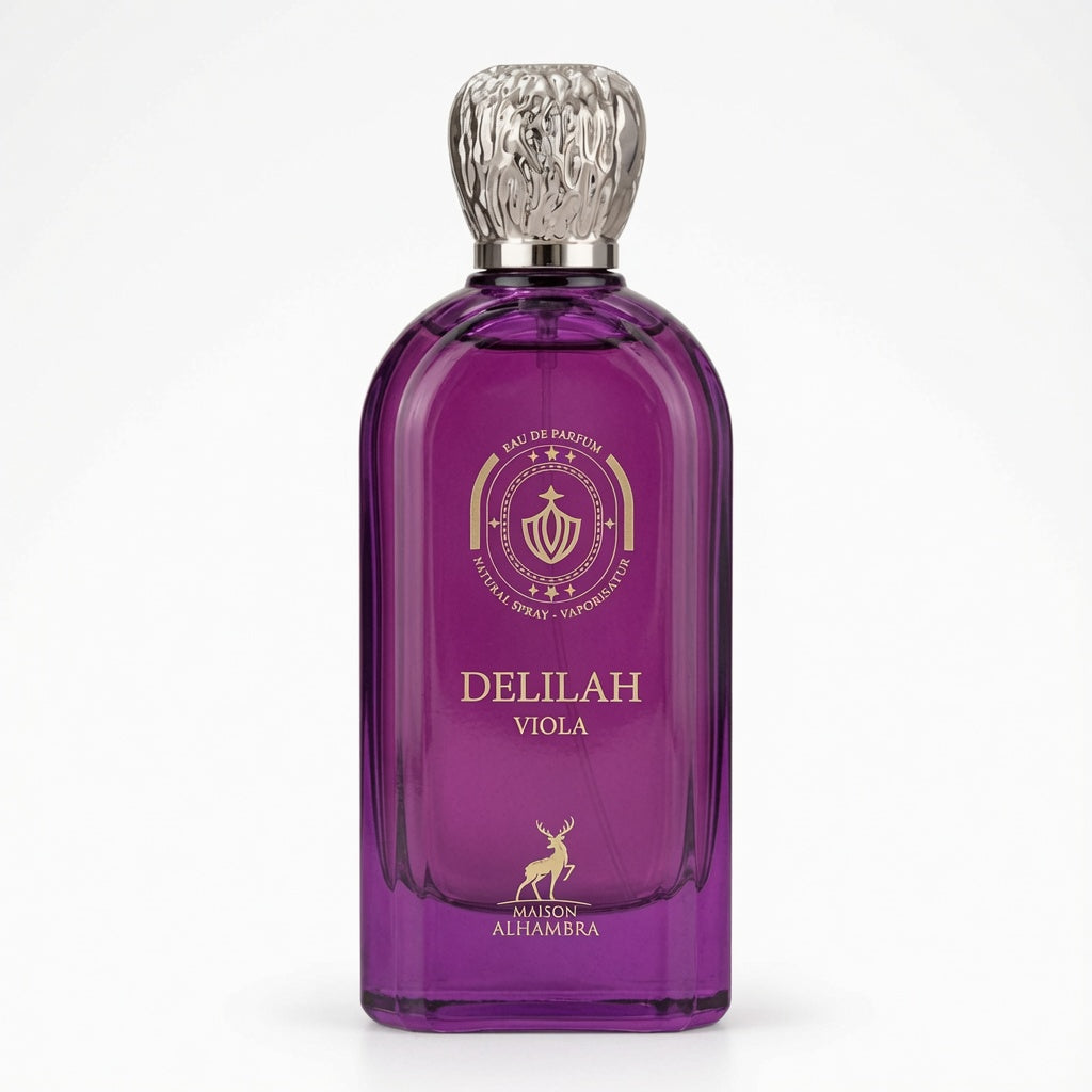 Delilah Viola by Maison Alhambra 100Ml Eau de Parfum Fruity Floral  Bergamot Mandarin Peach Lavinder Violet Sandlewood Musk Vanilla.