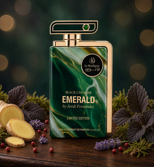 Black Cavalier Emerald 100ml Extrait de Parfum Limited Edition Pink Pepper Bergamot Rose Lavinder White Flowers Musk
