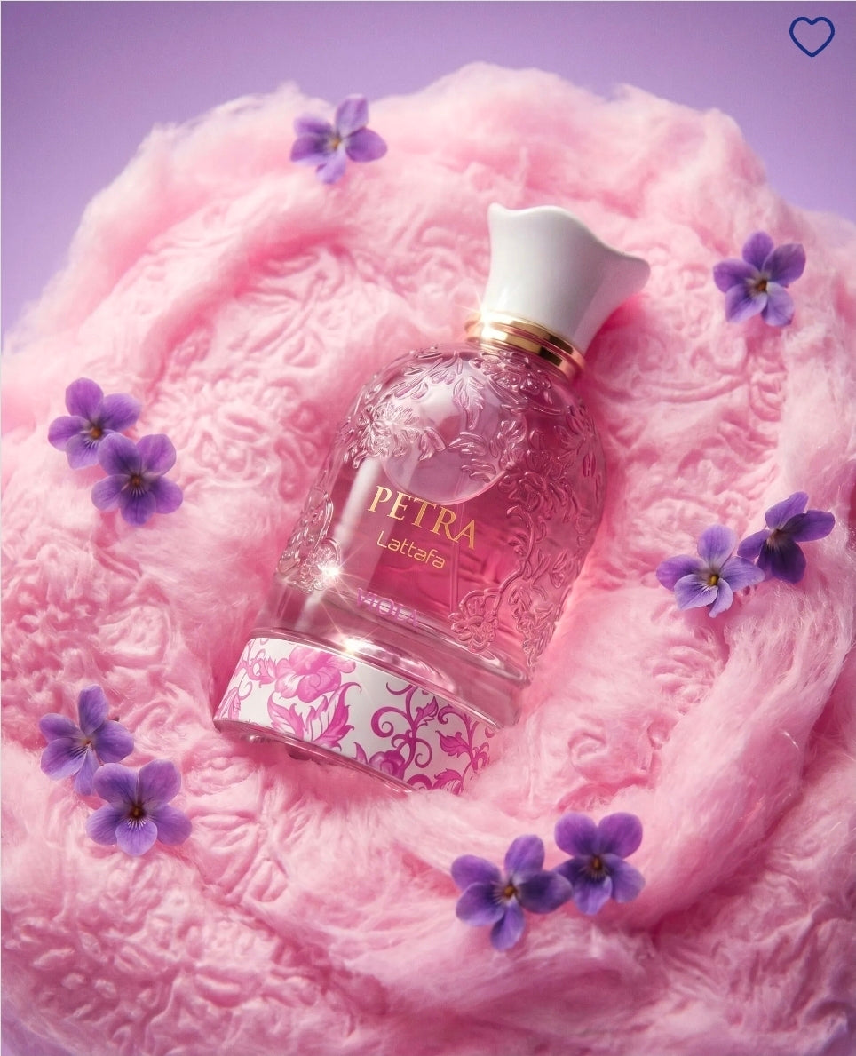 Petra Viola by Lattafa 100ml Eau de Parfum Rasberry Violet Pink Pepper Jasmine Cotton Candy Cedarwood Musk
