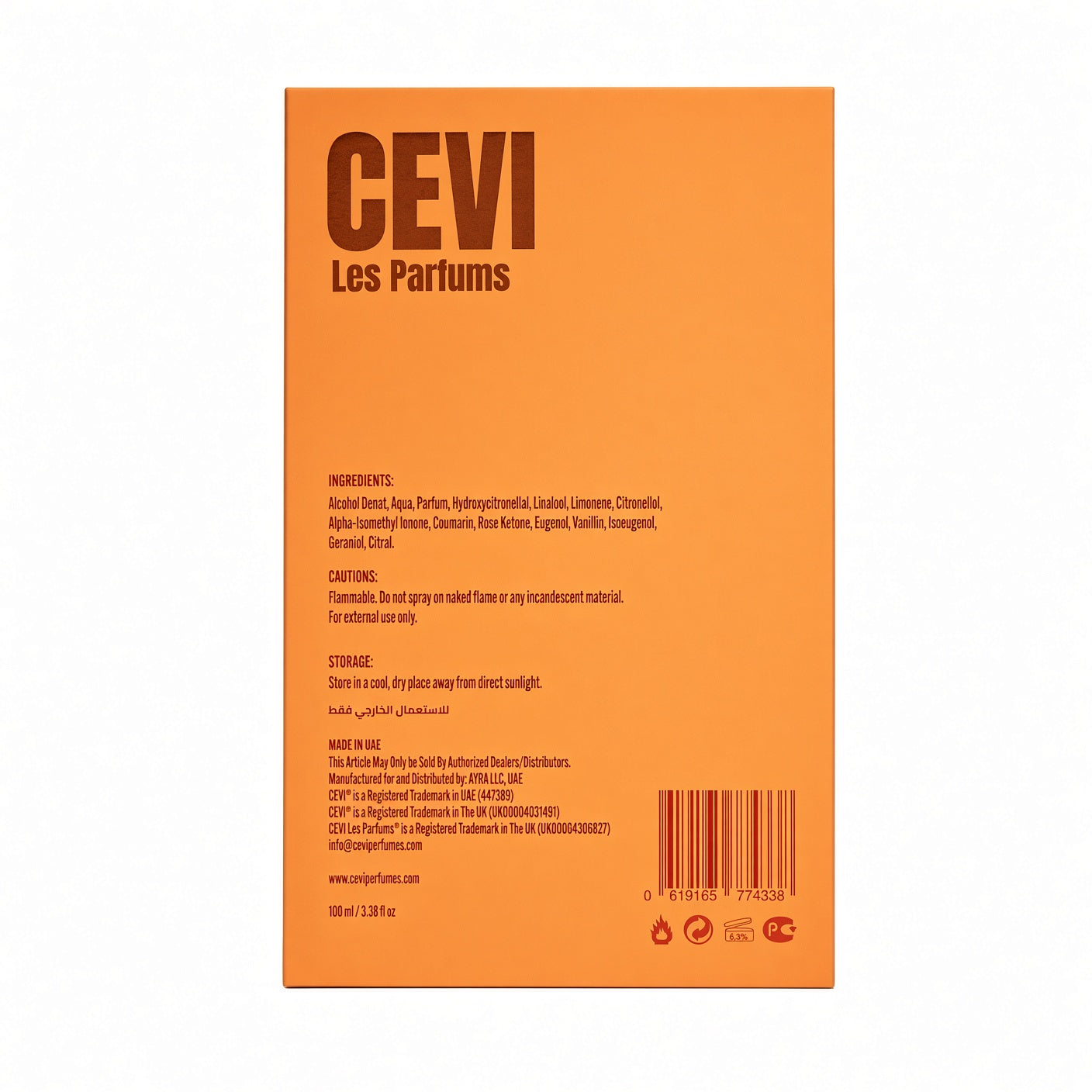 Solar Flare By Cevi Les Parfum 100ml Extrait de Parfum