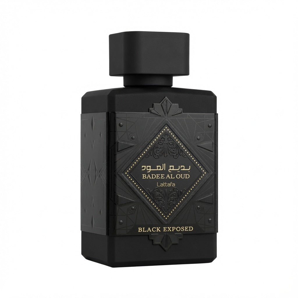 Lattafa

Badee Al Oud Black Exposed Perfume 100ml EDP Lattafa Olibanum Toffee Pink Pepper Cocoa Vanilla
