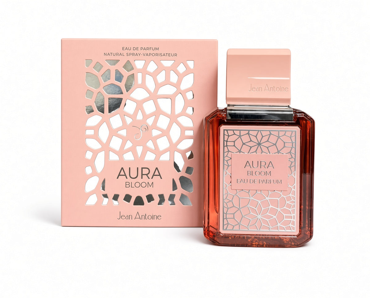 Aura Bloom by Jean Antoine (Almas) 100ml Eau De Parfum Bergamot Plum Red Fruits Amber Jasmine Caramel Cream Vanilla Musk