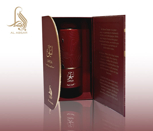 Al Absar Divine Layla 100ml Eau de Parfum raspberry strawberry violet freesia rose cooked sugar patchouli musk perfume
