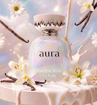 La Fede Aura Vanilla Milk Perfume 100ml EDP Khadlaj Pink Pepper Bergamot Jasmine Freesia Lily Amber Musk